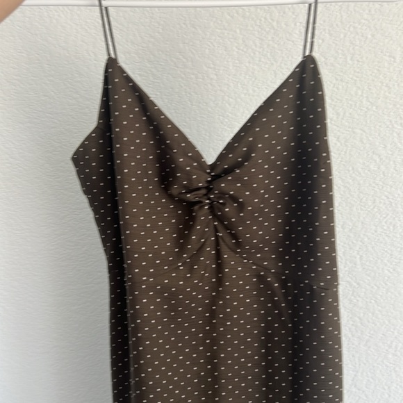 Alexis polka dot NIZARRA DRESS in Mocha Dot Linen from Revolve Clothing Sz Large - Picture 8 of 10